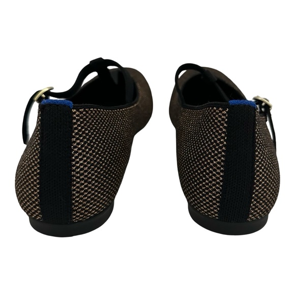 Rothy's T-Strap Mary Jane Flats Bronze Black Metallic Knit Women's Size 9 - Picture 6 of 10